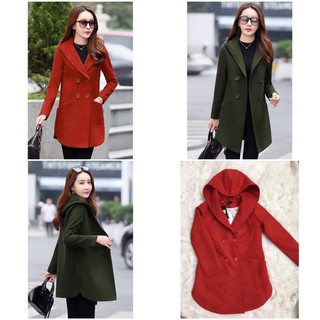 ÁO KHOÁC DẠ CÓ MŨ THỜI TRANG HÀN QUỐC AD17
