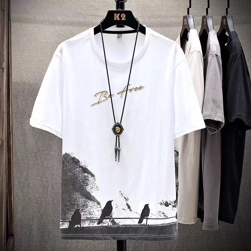 Áo thun tay ngắn dáng rộng in họa tiết hoạt hình phong cách đường phố hiphop Hàn Quốc size M-3XL