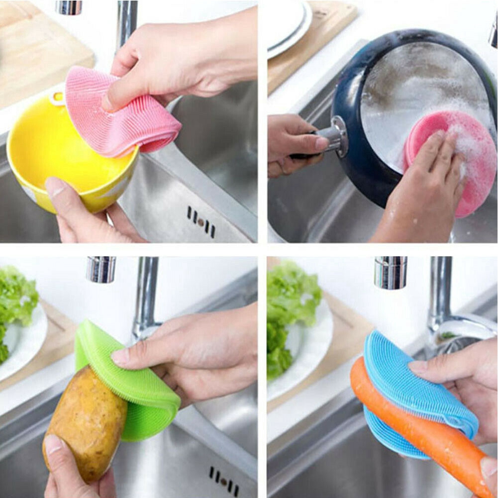 Miếng silicone rửa chén hình tròn tiện lợi