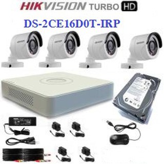 TRỌN BỘ 4 CAMERA HIKVISION DS-2CE16D0T-IRP (HD 2.0MP) + ĐẦU GHI HÌNH DS-7104HGHI-F1/N