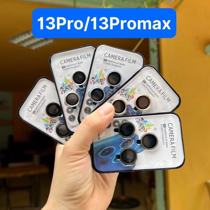 Bộ 3 mắt cường lực camera iphone 15 pro 14 pro max 12promax 13 plus 12 mini titan đính đá chống trầy xước màu nguyên bản