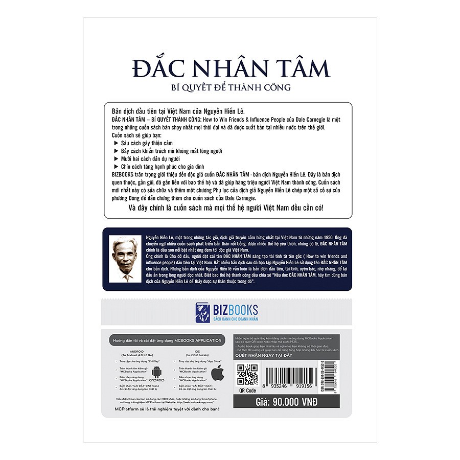 Cuốn sách Đắc Nhân Tâm (Bộ Sách Sống Sao Cho Đúng) - Tác giả:  Dale Carnegie (BIZBOOKS)