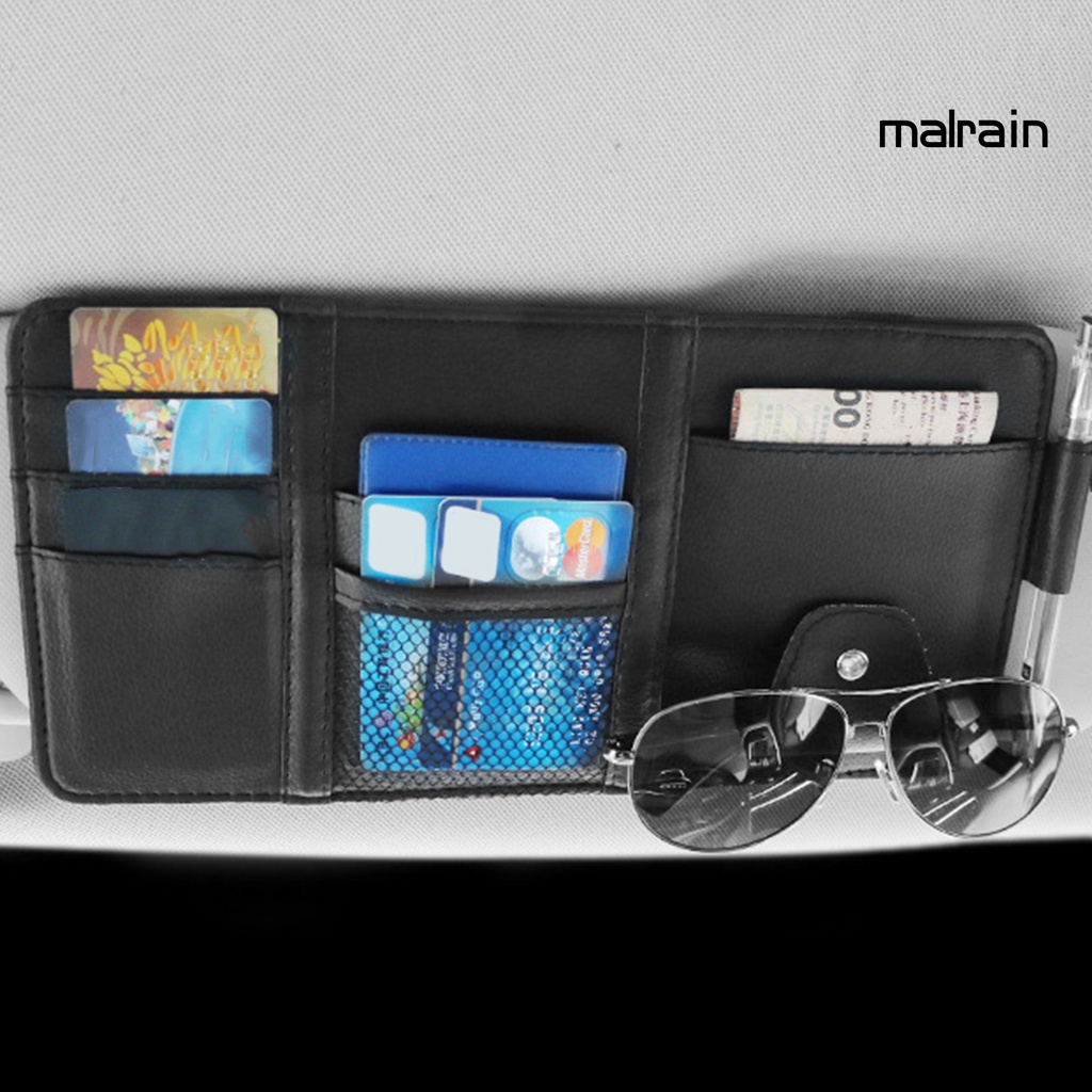 Ví Da Giả Đựng Thẻ Gắn Tấm Chắn Nắng Xe Hơi Đa Năng Tiết Kiệm Không Gian