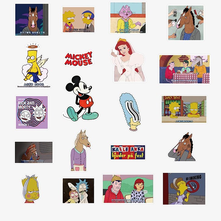 Bộ 60 miếng dán trang trí sổ tay phong cách retro châu âu