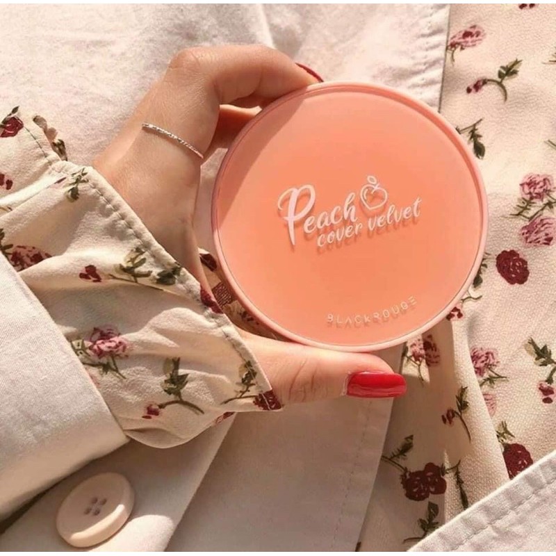 PHẤN NƯỚC 𝗕𝗹𝗮𝗰𝗸 𝗥𝗼𝘂𝗴𝗲 𝗣𝗲𝗮𝗰𝗵 𝗖𝗼𝘃𝗲𝗿 𝗩𝗲𝗹𝘃𝗲𝘁 𝗖𝘂𝘀𝗵𝗶𝗼𝗻