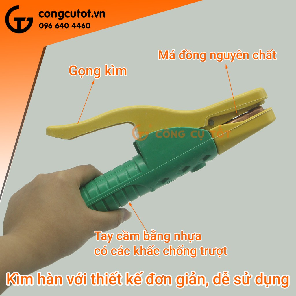 Kìm hàn má đồng nguyên chất YK-801 800 Ampe