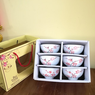 Combo 6 bát cơm hàng Bát Tràng cao cấp