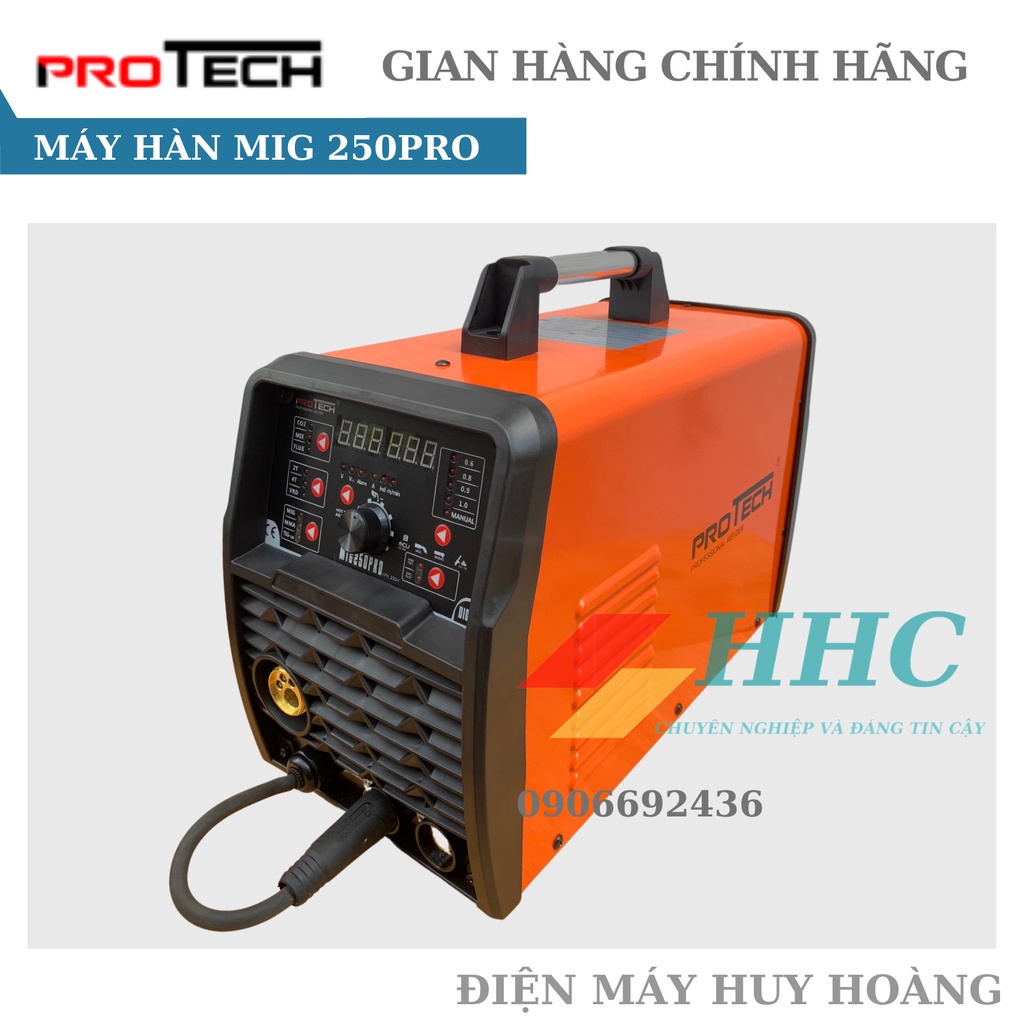 Máy hàn MIG không sử dụng khí 5 chức năng MIG 250Pro Protech thương hiệu - Tặng kèm 12 món quà, hàn mig chuyên nghiệp