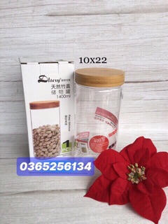Lọ thuỷ tinh borosilicate chịu nhiệt 400 độ nắp gỗ gen vặn