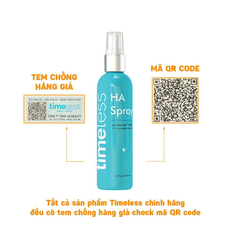 Xịt Khoáng Timeless HA-SPRAY (120ml)