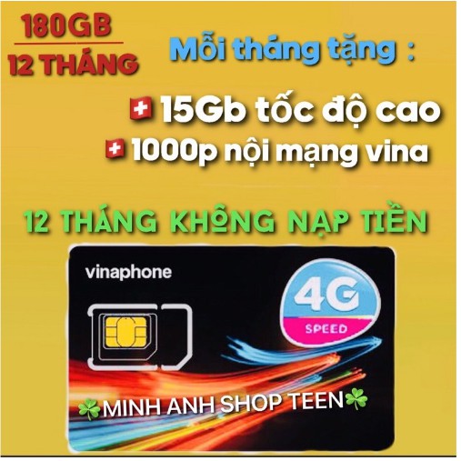 SIM CÒN ĐỦ 12 THÁNG - SIM VINA VÀO MẠNG 12 THÁNG KHÔNG NẠP TIỀN ( 60gb-180Gb-360gb- 840Gb)