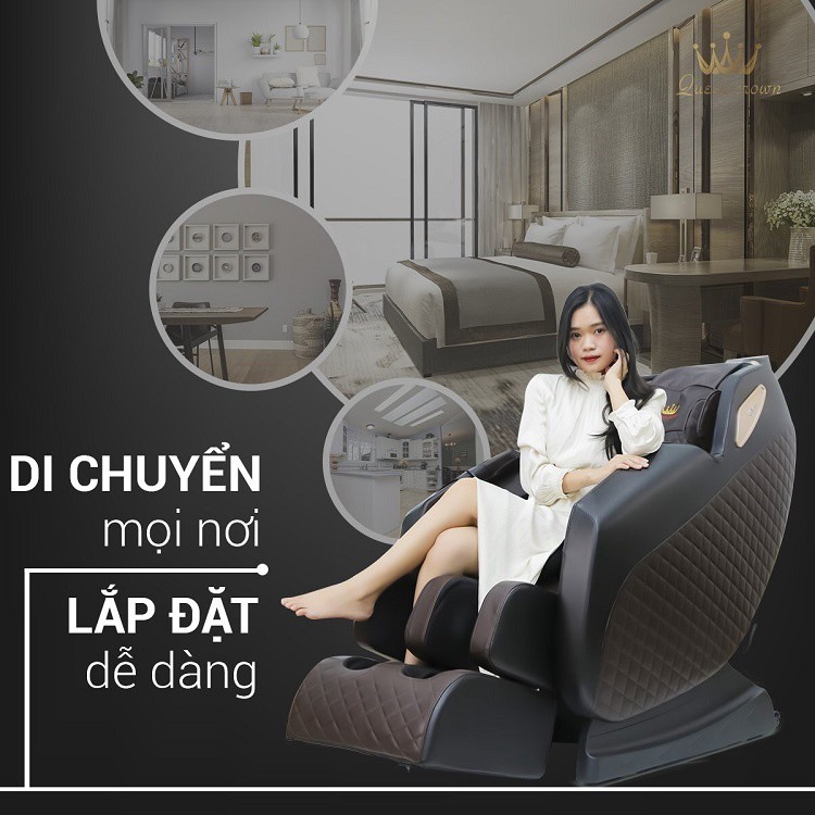 [ HÀNG CHÍNH HÃNG] Ghế Massage QueenCrown QC LX3 - Thiết lập đến 6 bài tập massage chuyên biệt