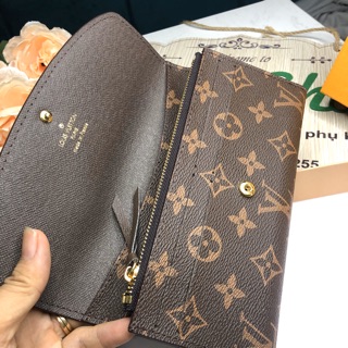 Ví nữ dài cúc màu lv fullbox