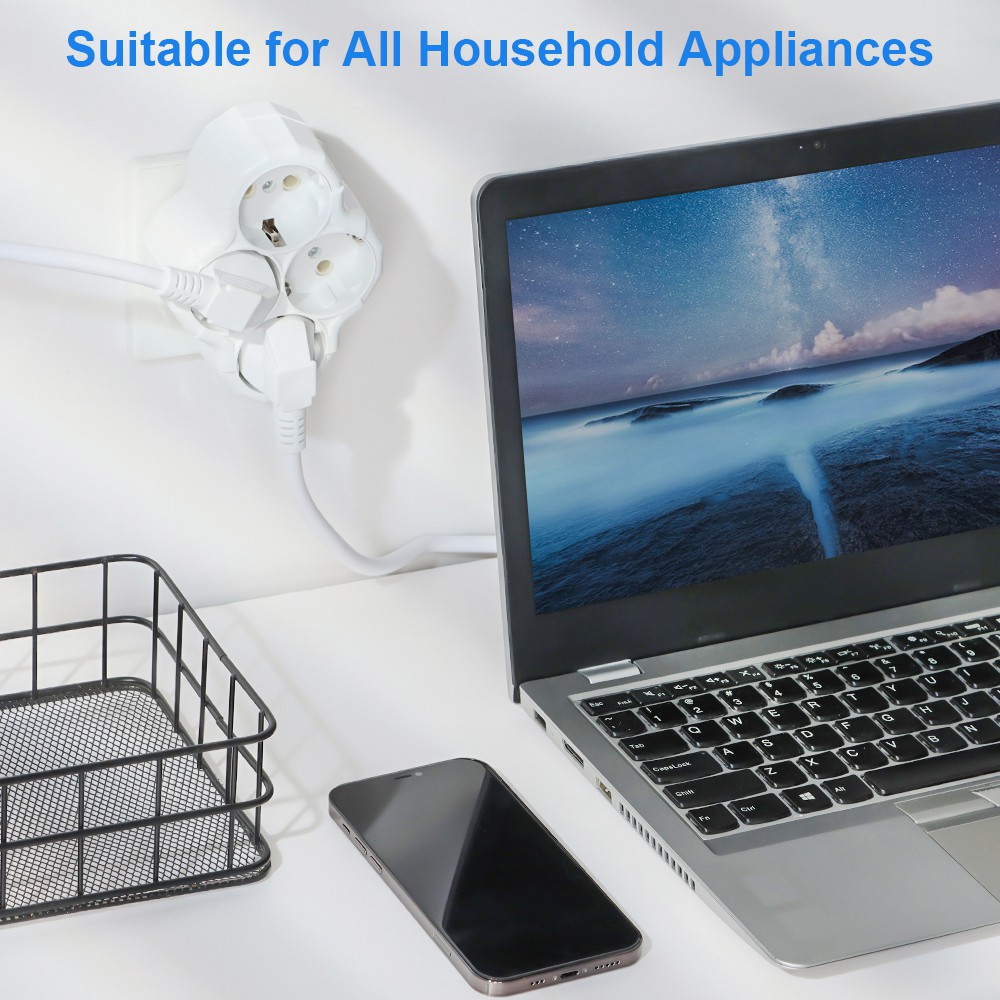 Phích Cắm Chuyển Đổi 1 Sang 4 Chiều 16a Ac 110-250v Chuẩn Châu Âu | BigBuy360 - bigbuy360.vn