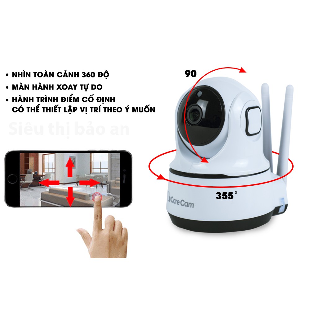 Camera ip wifi Fullhd 2.0MP trong nhà xoay 360 hình ảnh sắc nét nhất Carecam - Bảo hành 18 tháng | BigBuy360 - bigbuy360.vn