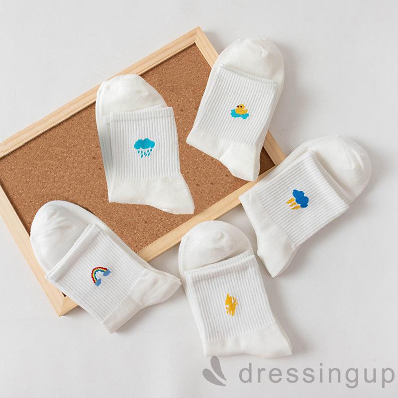 Đôi vớ dệt kim cổ cao in hình hoạt hình dễ thương cho nữ