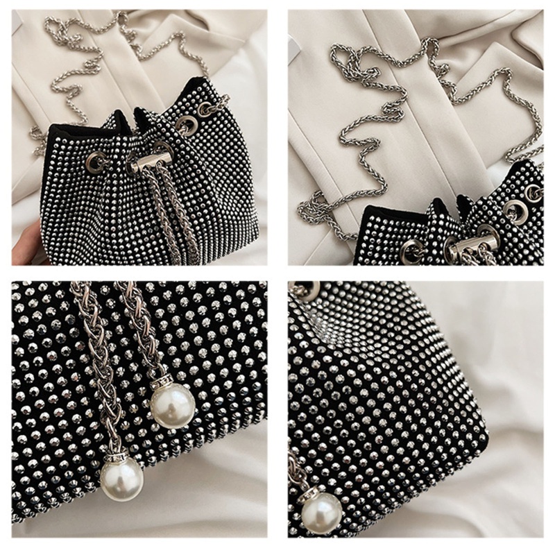 Túi Xách Đeo Chéo Đính Đá Thanh Lịch Cho Nữ