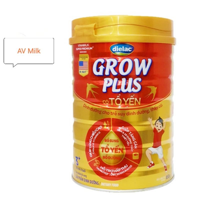 Sữa Dielac Grow Plus Tổ Yến 3+ 850g Vinamilk