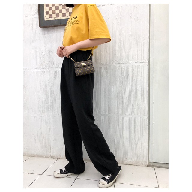 Quần vải ống rộng nữ ZOZORO quần cạp cao với chất vải đẹp thoáng mát