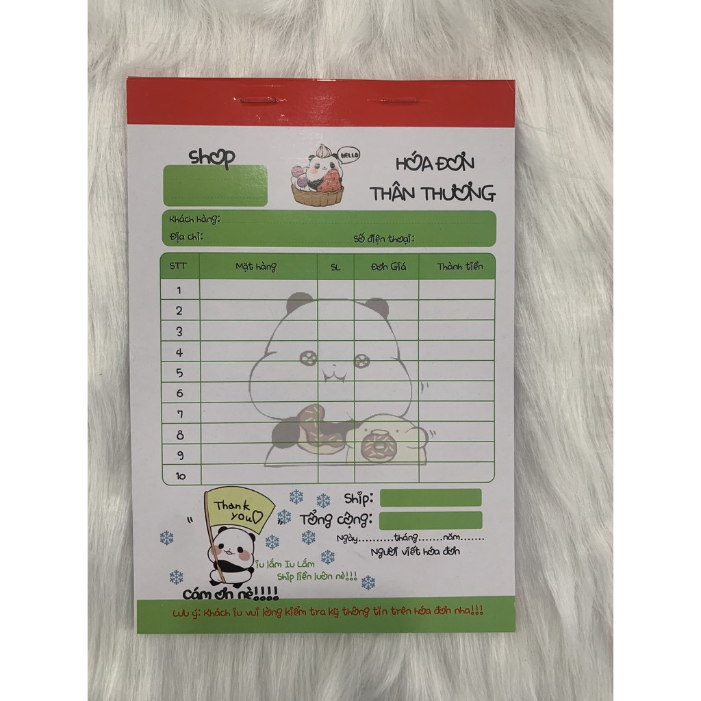 Phiếu Ship Hàng 2L Hoạt Hình Siêu Dễ Thương