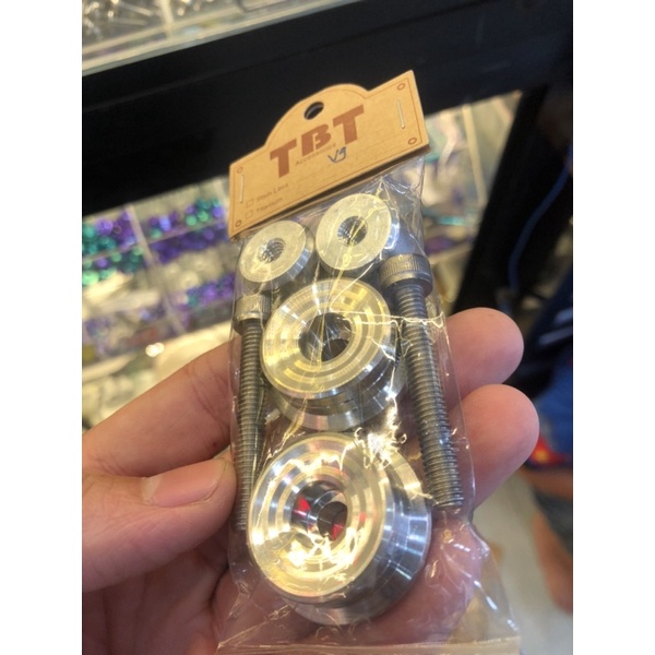 Gù tay lái TBT V9 salaya full inox 304