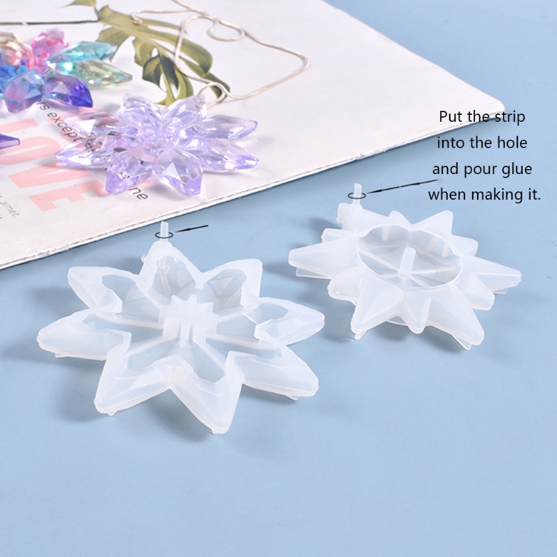 Bộ 5 khuôn silicone làm mặt Vòng cổ hình bông tuyết DIY