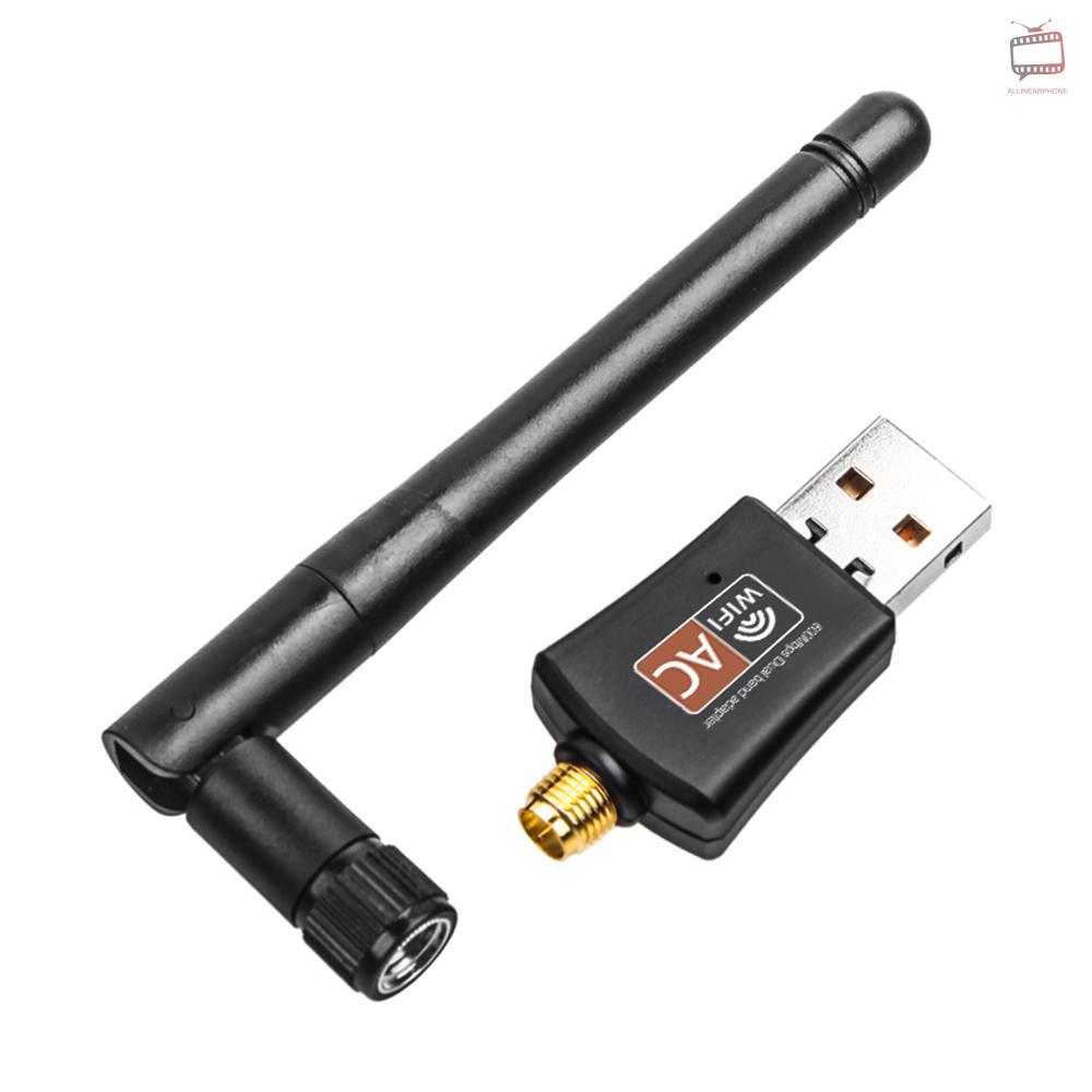 Usb Wifi 600mbps 2.4ghz / 5.0ghz Ethernet 802.11ac Kèm Ăng Ten Cho Laptop / Máy Tính Để Bàn Điện Thoại