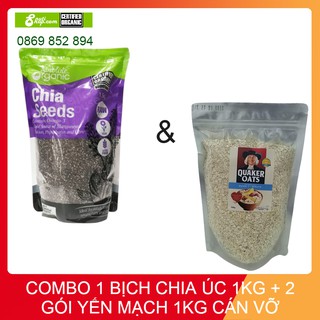 Combo 1kg chia seeds tím,2kg yến mạch