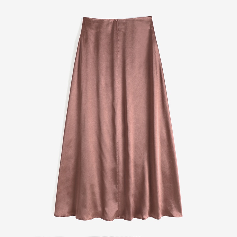 Chân váy dài Zanzea vải satin có khóa kéo thời trang cho nữ