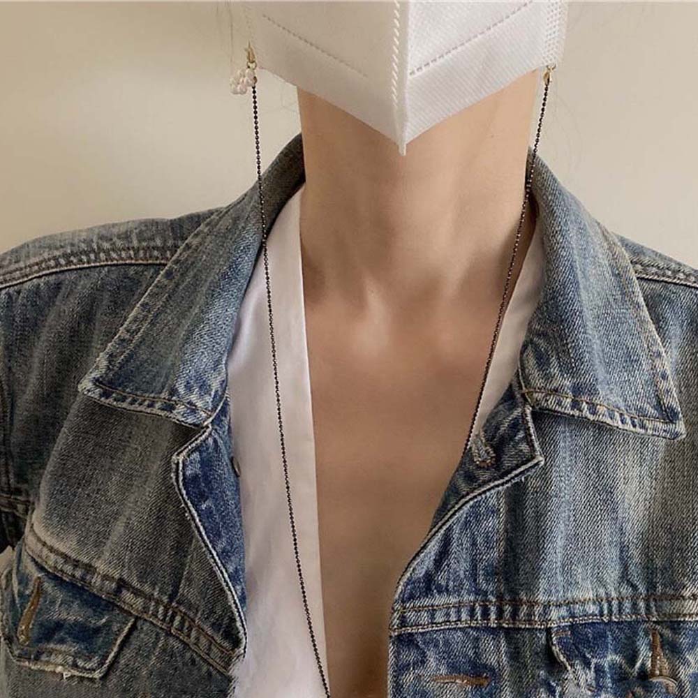 (Hàng Mới Về) Dây Đeo Kính Gắn Ngọc Trai Giả Thời Trang Cho Nam Nữ