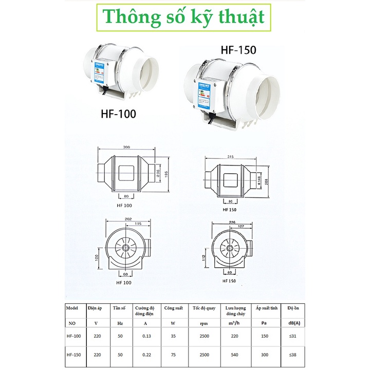 Quạt Thông Gió Hút Mùi Đường Ống Đa Năng Không Gây Ồn Hiệu Suất Cao Chuyên Dùng Cho Nhà Bếp Công Sở Nhà Vệ Sinh | BigBuy360 - bigbuy360.vn