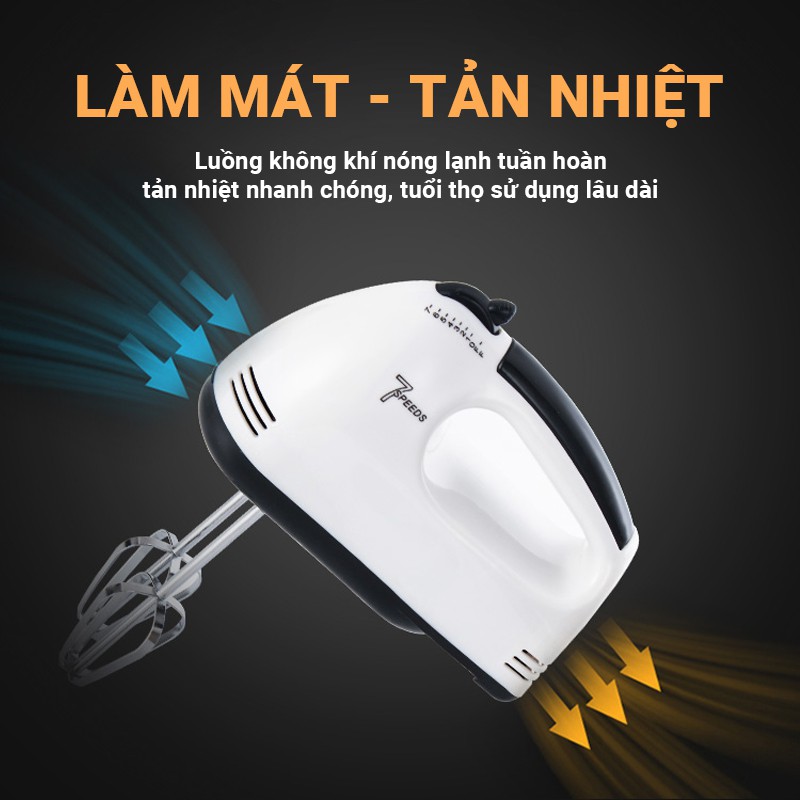 Máy đánh trứng cầm tay HE-133 công suất 180W, 7 tốc độ điều chỉnh dễ dàng, tản nhiệt nhanh, tuổi thọ sử dụng lâu dài