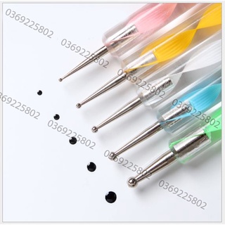 Set 5 bút gắn đá và vẽ chấm bi 2 đầu