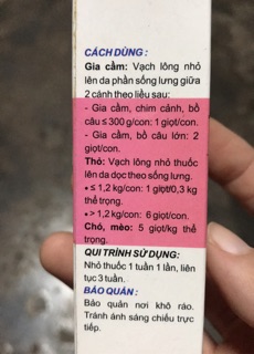 Thuốc nhỏ sống lưng cho vật nuôi Vimectin