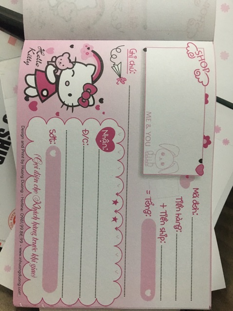 Phiếu ship hàng  100 trang