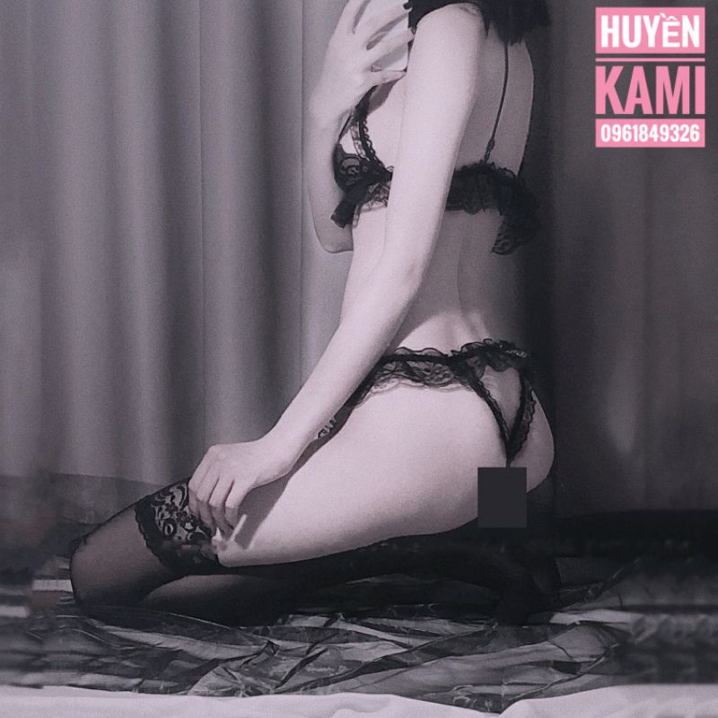 Bộ đồ lót ren/ bộ cosplay đính hạt quyến rũ