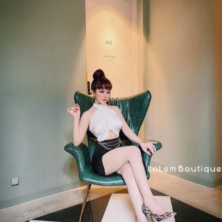 Sét áo phi cổ yếm chan vay vạt xéo