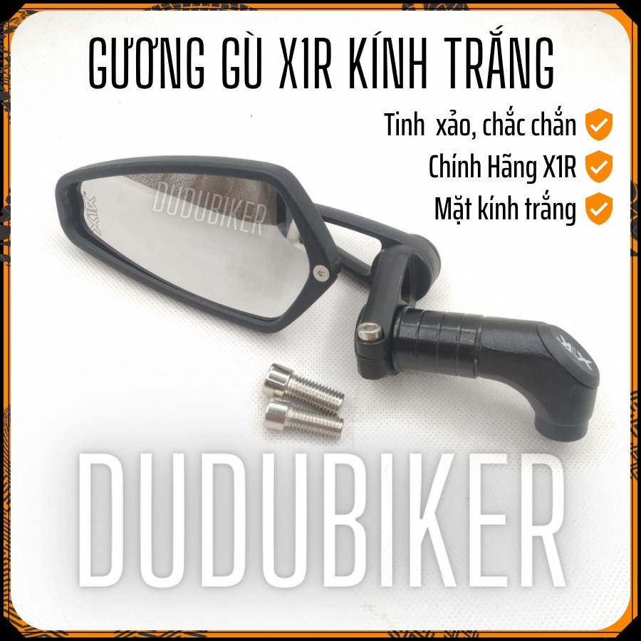 Gương gù vát mặt kính trắng chính hãng X1R chân K744 gắn chân gương các dòng xe. nhôm CNC chắc chắn bền đẹp, mặt trắng