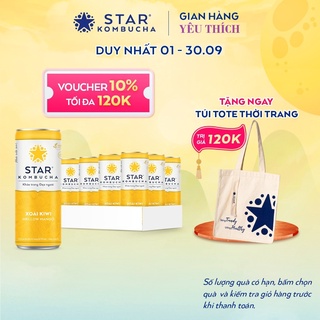 Thùng 12 lon thức uống lên men star kombucha xoài kiwi / mellow mango