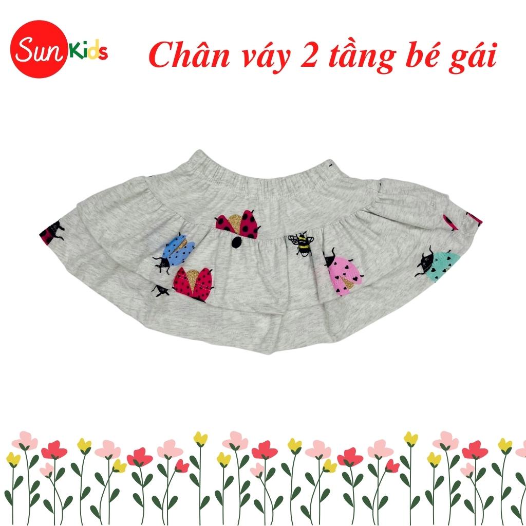 Chân váy cho bé, đầm bé gái 2 tầng, chất cotton, có quần đùi trong, size 6-10 - SUNKIDS