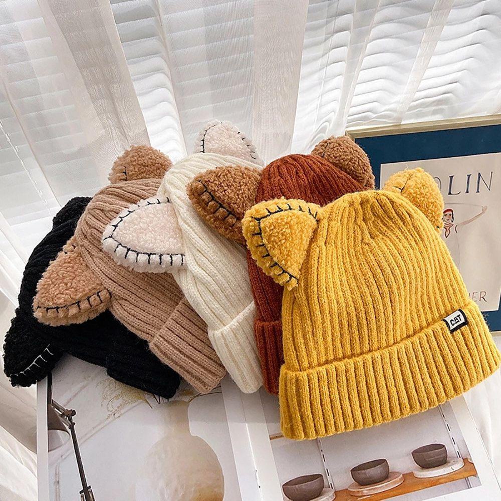 Mũ Len Beanie Đính Tai Mèo Hoạt Hình Thời Trang Cho Cặp Đôi