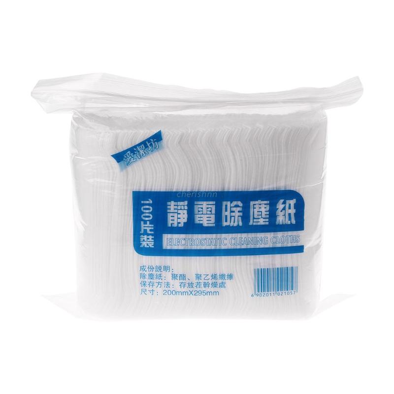 Set 100 Miếng Giấy Lau Bụi Tĩnh Điện Dùng Một Lần Cho Nhà Bếp Nhà Tắm