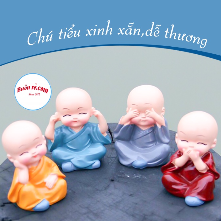 Bộ tượng 4 chú tiểu 4 không (Có hộp hàng loại 1 ) - br00595