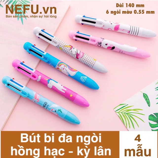 [NEFU] Combo 4 bút bi hồng hạc kỳ lân trang trí tô vẽ highlight học từ vựng ngoại ngữ tiếng anh hàn nhật trung pháp