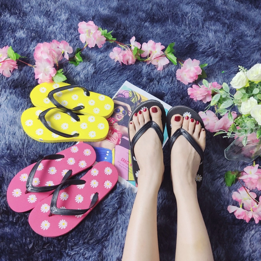 Dép nữ xỏ ngón đi trong nhà đi biển đi chơi  xinh xắn 3 màu , dép xốp nữ mang êm chân