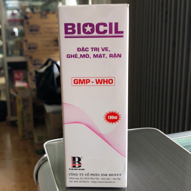 Trị ve, ghẻ, mò, mạt, rận BIOCIL 100ml