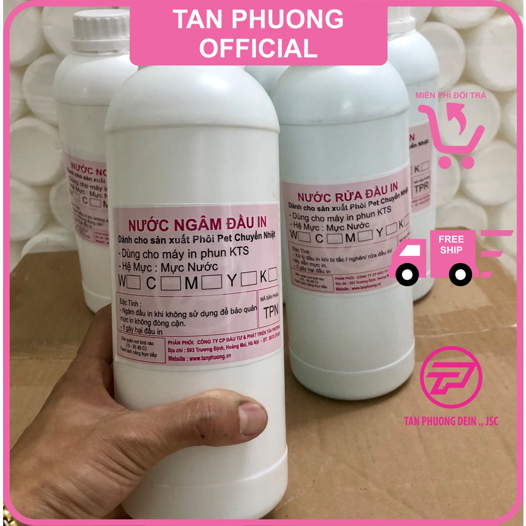 Nước ngâm đầu in dùng để bảo vệ, bảo dưỡng đầu in máy in pet chuyển nhiệt, in mực nước TÂN PHƯƠNG