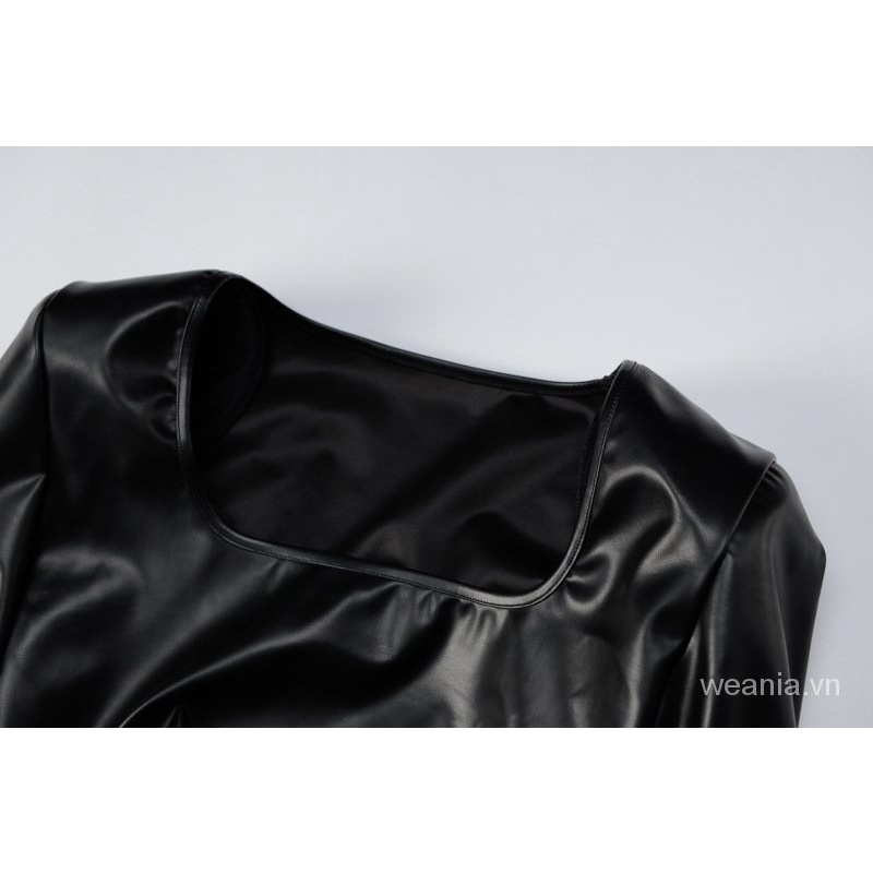 Đầm tay dài cổ chữ u form ôm phong cách quyến rũ