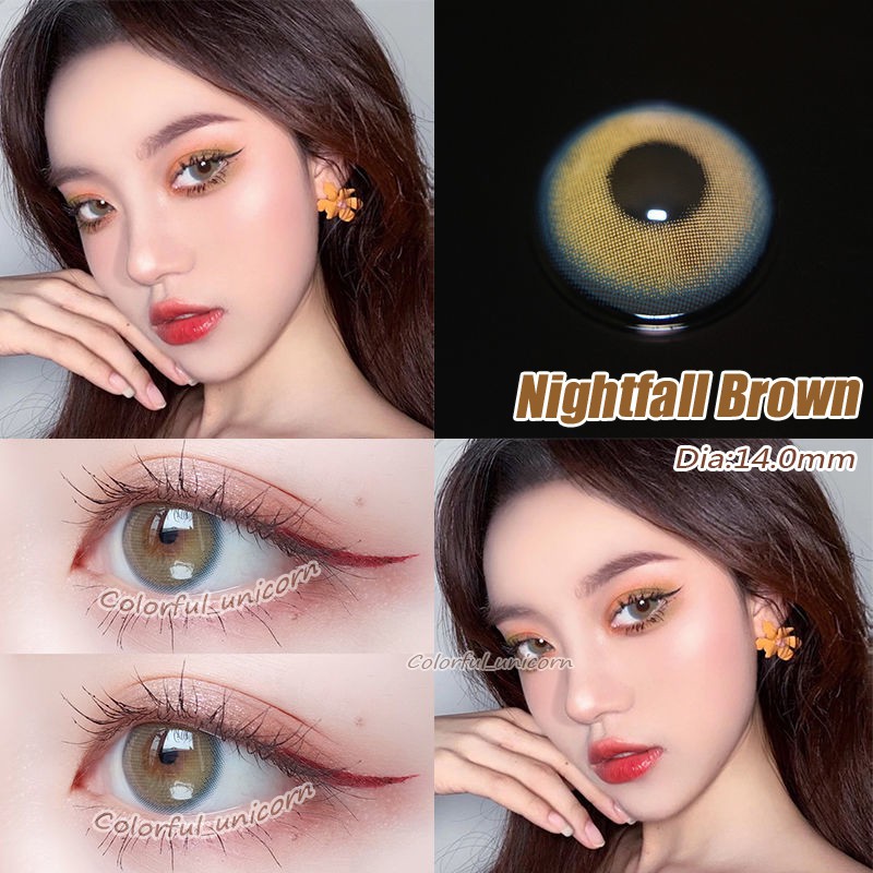 Kính áp tròng Colorhunter dùng 1 năm 14.0mm 0 - 8 độ cao cấp