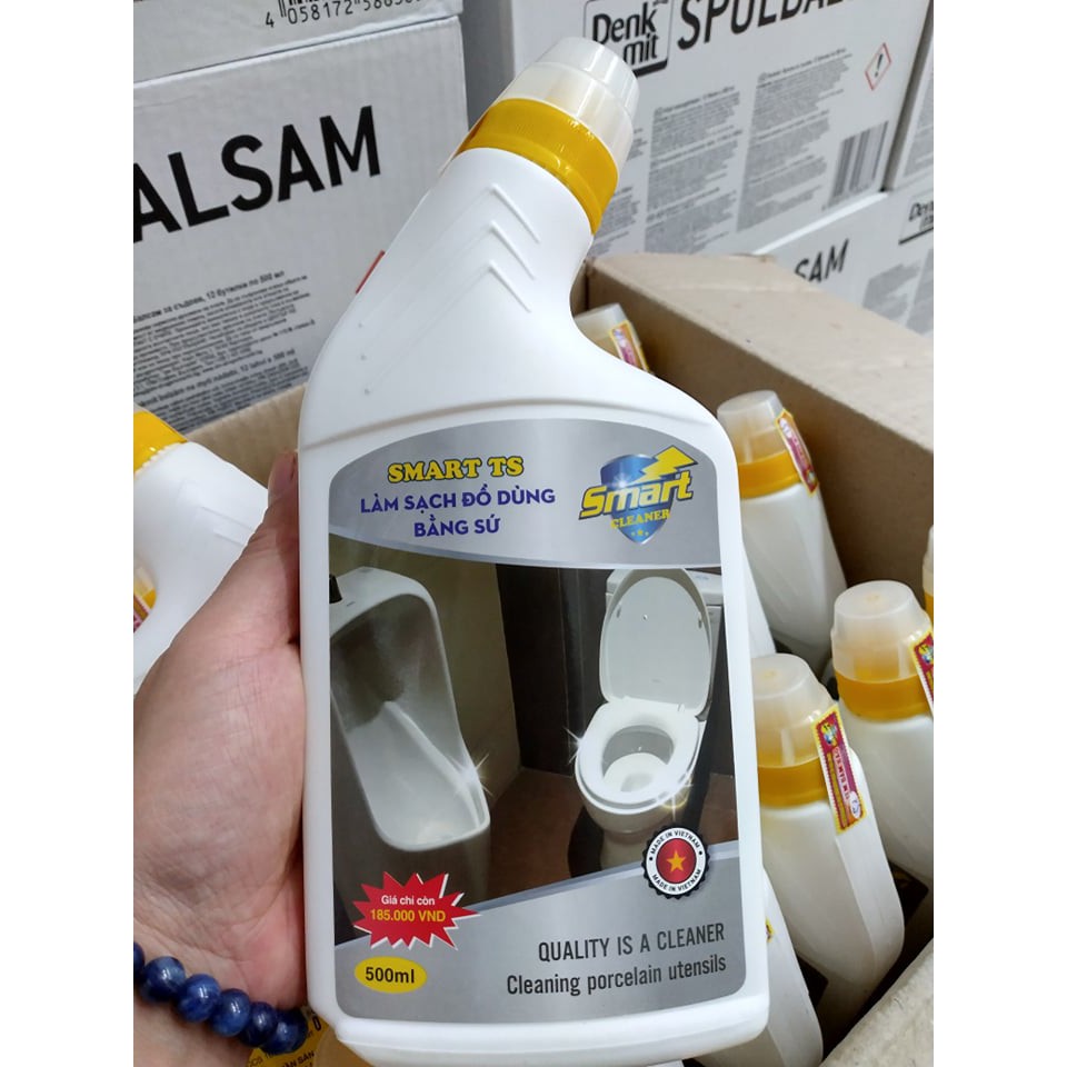 Smart TS 500ml- Nước tẩy rửa làm sạch đồ dùng bằng sứ, tẩy sạch bồn cầu, wc ố vàng- chuẩn tẩy rửa thông minh